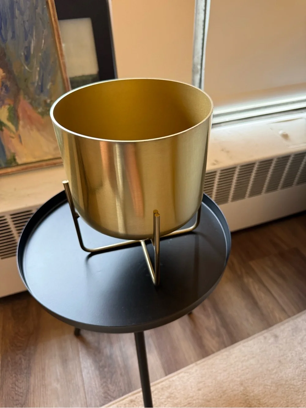 West Elm Spun Metal Tabletop Planter in Brass Gold